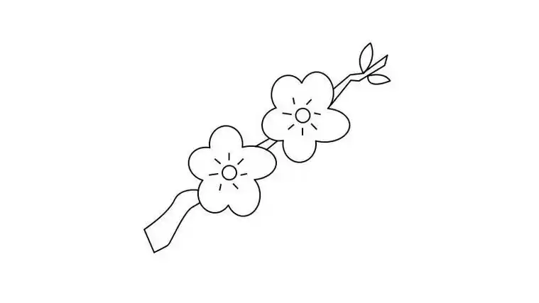 梅花简笔画 梅花简笔画步骤 - 童乐福儿童网