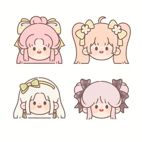 q版人物头像小合集蝴蝶结女孩