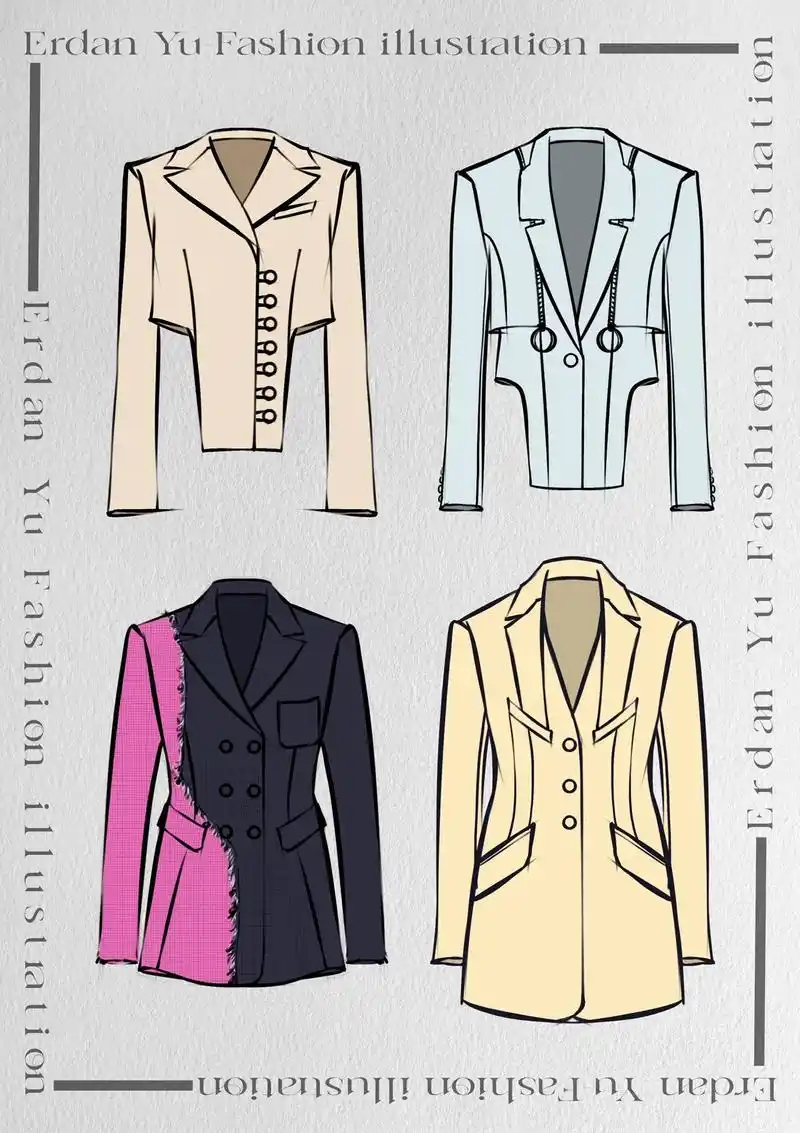 服装手绘/超爱的小众西装7815设计师必练.