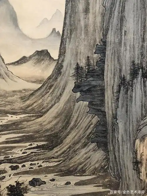 陈少梅临许道宁渔父图