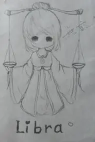 十二星座女孩天秤座简笔画