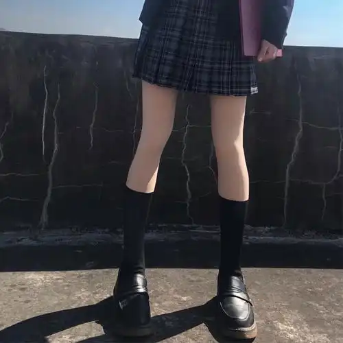 秋冬黑色打底袜光大腿过膝加厚加绒jk拼接连裤袜