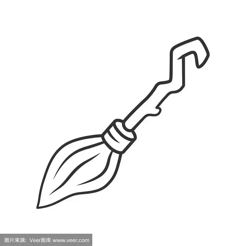 细线说明.女巫的魔法扫帚棒.飞天木扫帚,飞天扫帚.巫术和巫术工具.