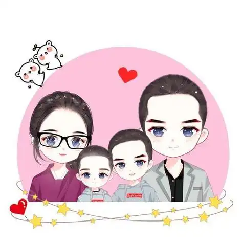 美满家庭头像一家三口四口头像温馨甜蜜