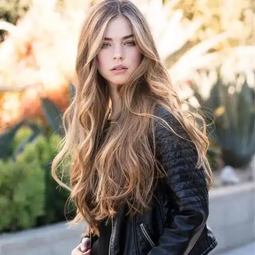 长发微卷波浪哑光丝头套染色长卷发玫瑰网假发批发ebay新品欧美假发