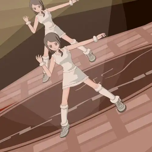 一群美少女动感舞蹈动作15秒手绘逐帧动画源文件设计素材