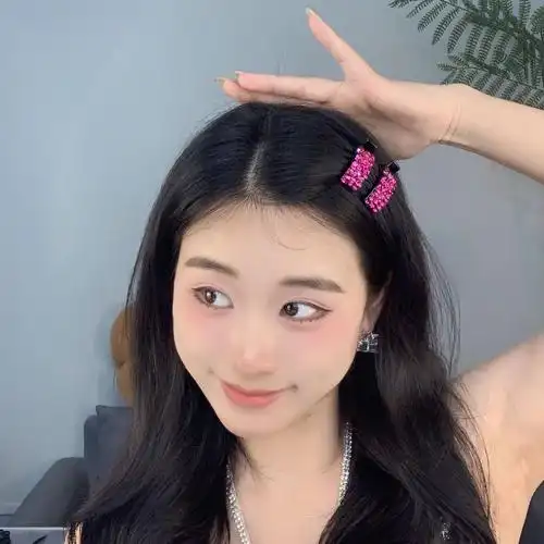 韩国ins轻奢高级感闪钻半圆发夹刘海夹小号抓夹鸭嘴夹顶夹侧边夹