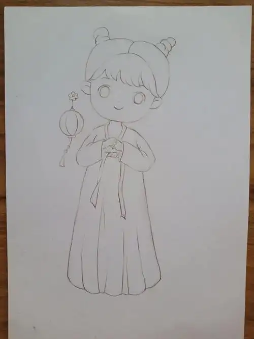 马克笔古风小女孩