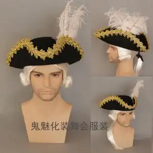 公爵帽子 伯爵帽子三角帽 海盗船长帽 鬼魅家复古欧洲公爵帽