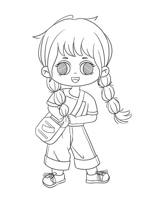 板绘线稿动态学习中11q版人物