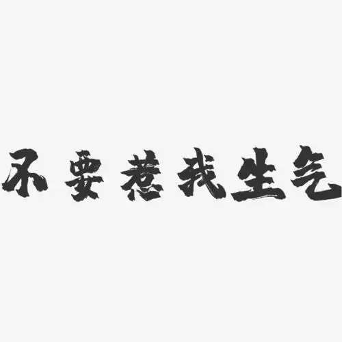 不要惹我生气-镇魂手书艺术字体设计