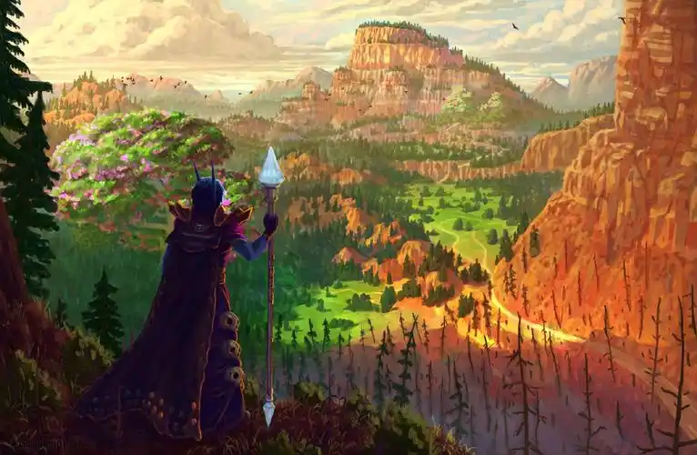 魔兽世界风景插画 石爪山脉