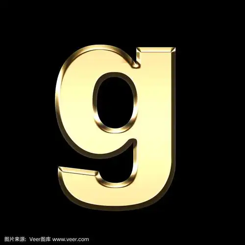 金色英文字母g在黑色背景-金色字母插图