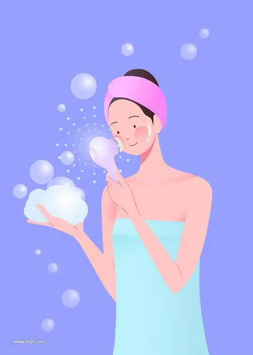 美妆女性皮肤护理抗痘面膜极光养护插图插画ai矢量素材