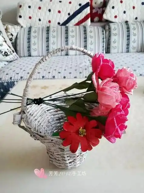 怎么用废旧物品做手工作品,请问利用废品做花篮怎么做?