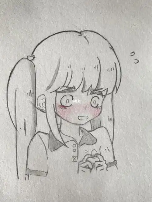 简笔画教程可爱小女孩系列六简笔画铅笔腮红动漫二次元