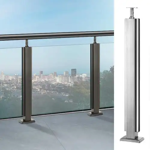 阳台玻璃围栏楼梯护栏扶手玻璃楼梯扶手不锈钢栏杆立柱室内外简约
