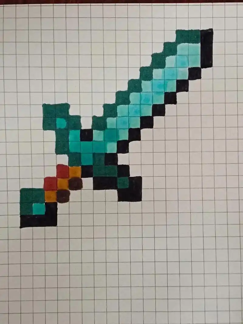 有什么叫我画的发在评论区(前提要关注我)我的世界钻石剑mc不 - 抖音