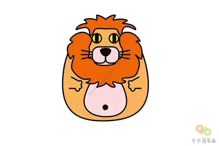 q版胖胖的狮子简笔画图片狮子简笔画