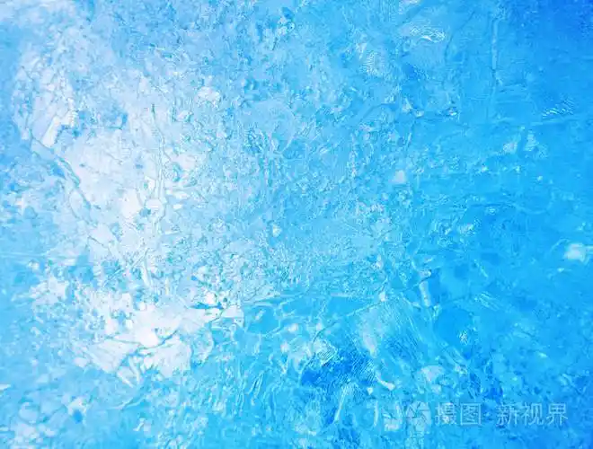 蓝色的冰抽象冰纹理