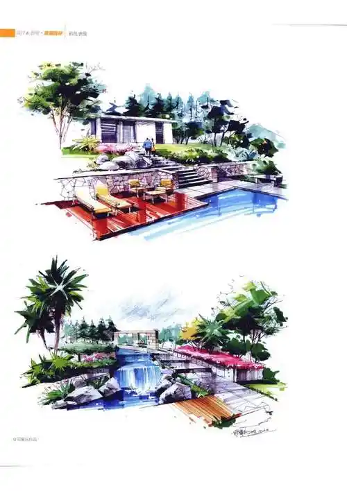 景观手绘设计表现效果图
