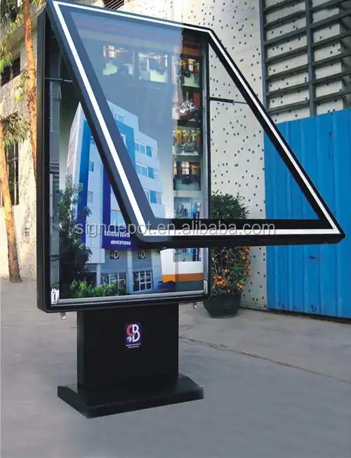 户外双面滚动 led 标志照明广告方形灯箱