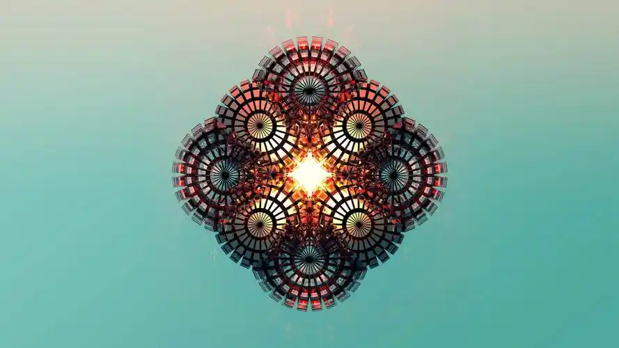 3d晶格拼贴几何简约图形2k电脑壁纸图片