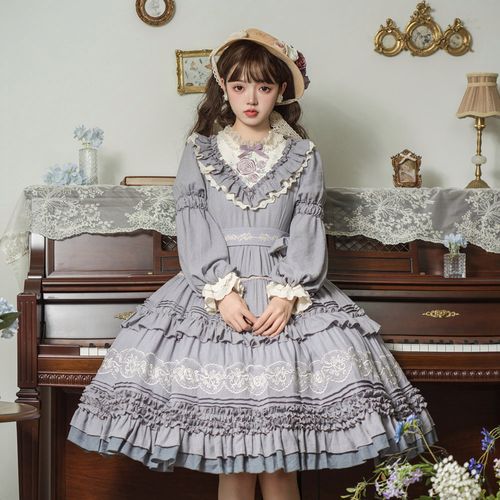 原创正版洛丽塔lolita摇篮人偶日常doll长袖洋装现货春秋连衣裙 原价