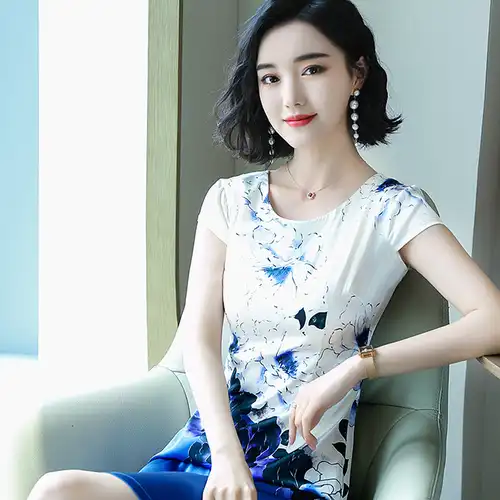 女人夏季别老穿t恤,美轮美奂的真丝裙,稳重又惊艳_连衣裙_桑蚕丝_气质