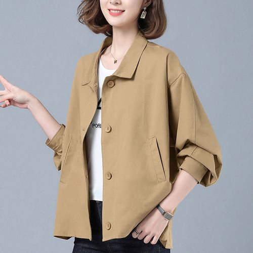 春秋外套女2022年新款宽松休闲薄款百搭长袖上衣韩版短款开衫,女装短