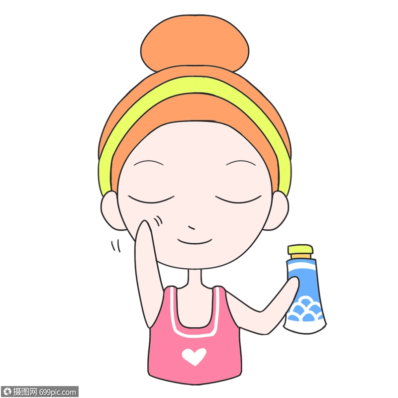 手绘卡通健康涂抹护肤品