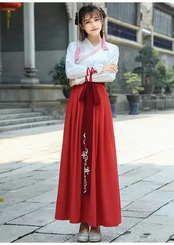 汉风华裳秋冬改良汉服女武侠中国风古代衣服交领襦裙古风日常套装