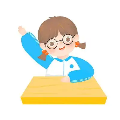 举手回答问题卡通开学季上课元素上课课堂学生png素材