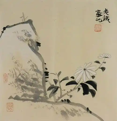 手绘字画书画客厅装饰画热销i070412老铁水墨国画花鸟画小品菊花