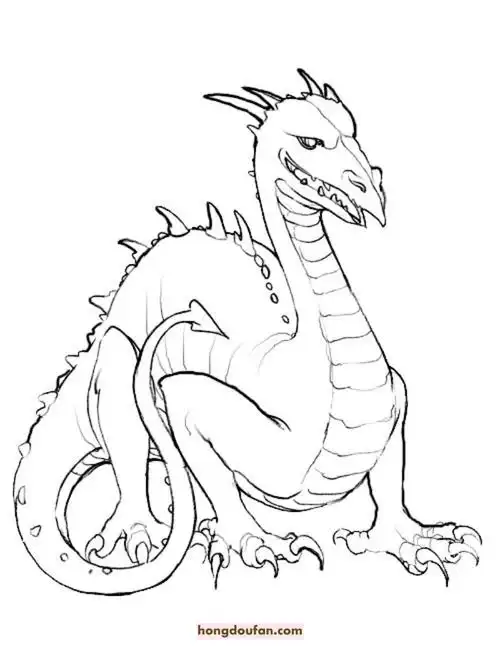 11张中国龙外国龙三头龙喷火龙卡通儿童简笔画