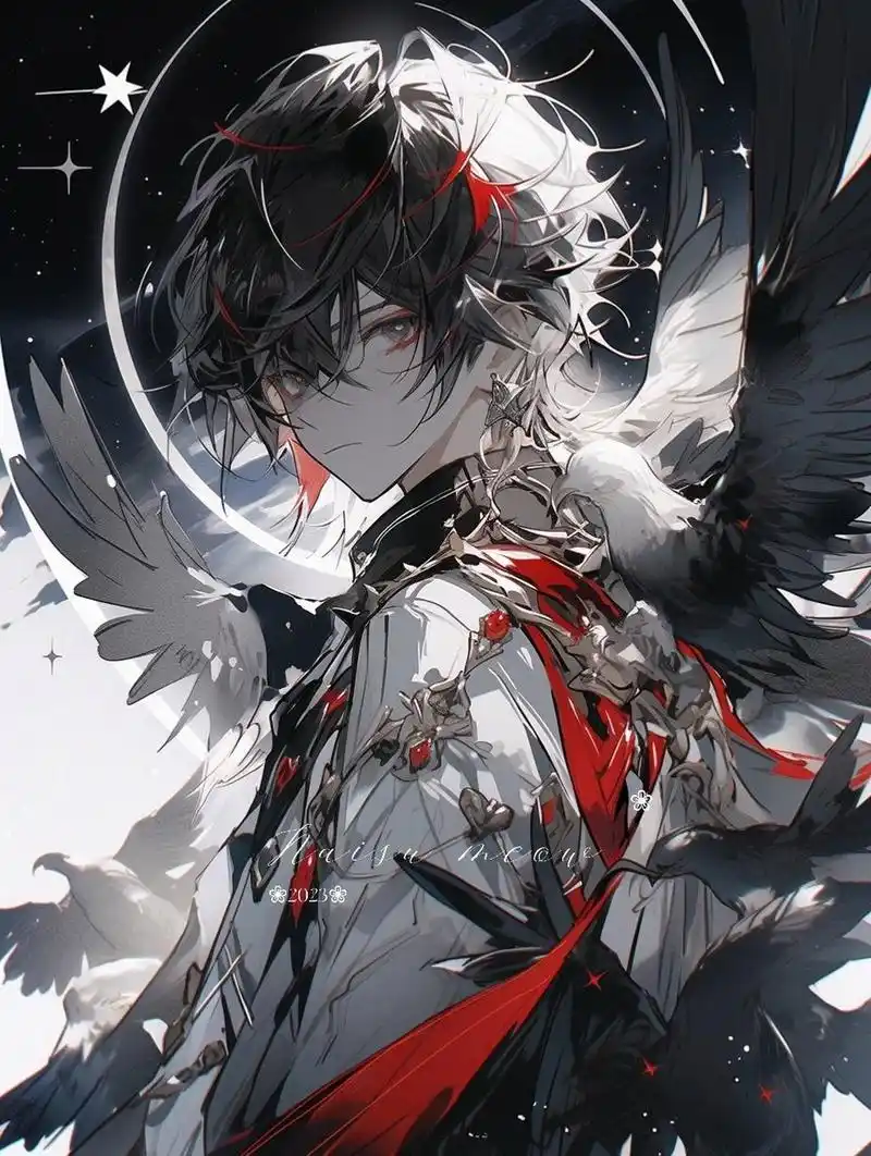 怒月血瞳|月夜天狗红黑色系帅气男生头像 这个回眸,你爱了吗?