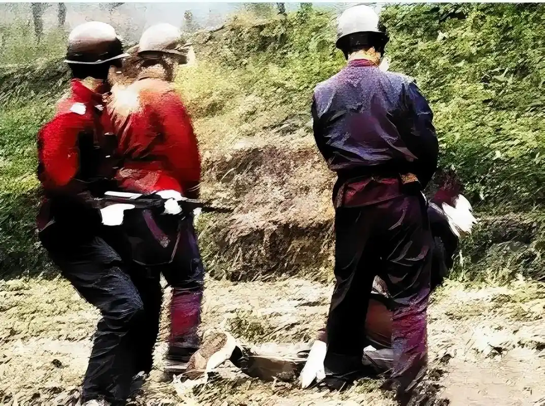 90年代初,湖北襄樊,一个死刑犯,被击毙的照片,现场的气氛极其庄严肃穆