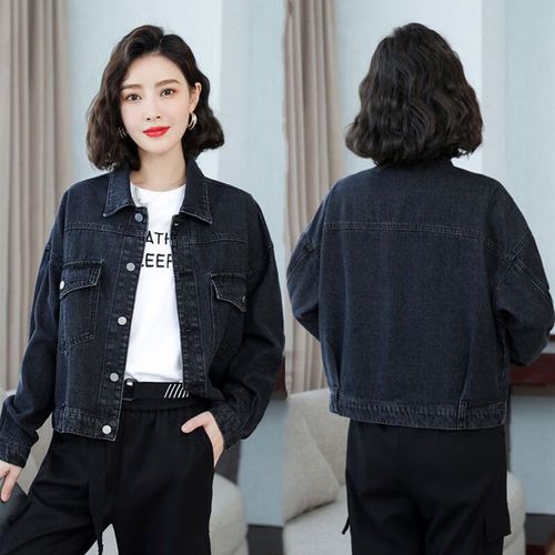 绅弛豹(shenchibao)妈妈装中年妇女牛仔夹克外套牛仔外套女短款宽松