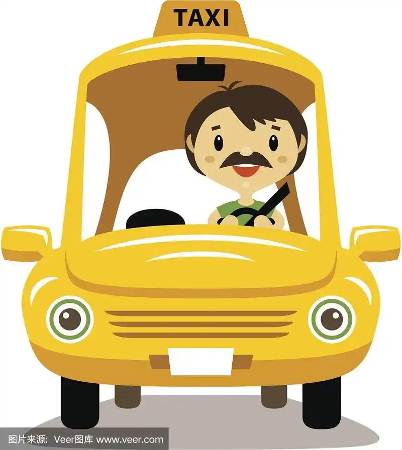 卡通,出租车,司机,友谊,幽默