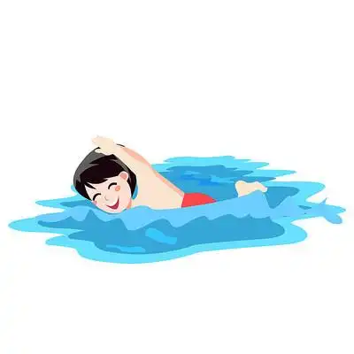 原创夏天小男孩在游泳图片_卡通手绘_编号11533315_红动中国