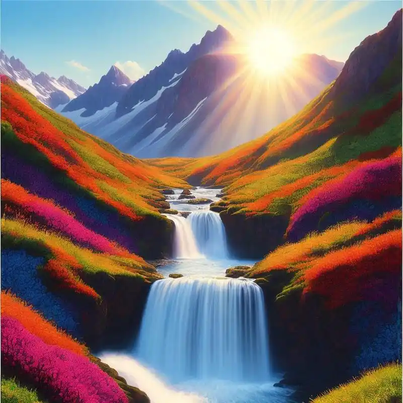 瀑布美景,招财好运