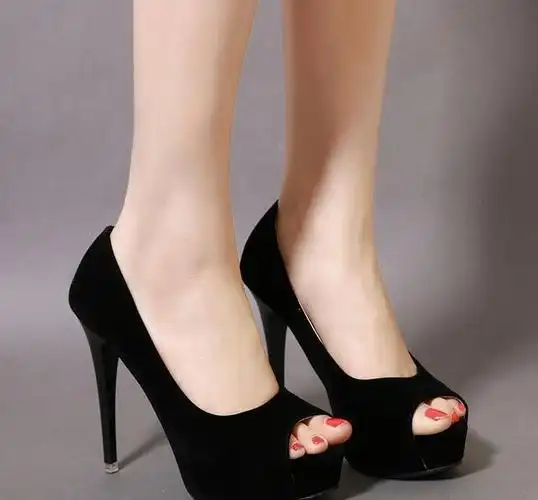 秉性露脚趾提升你的优雅,鱼嘴高跟鞋性感迷人