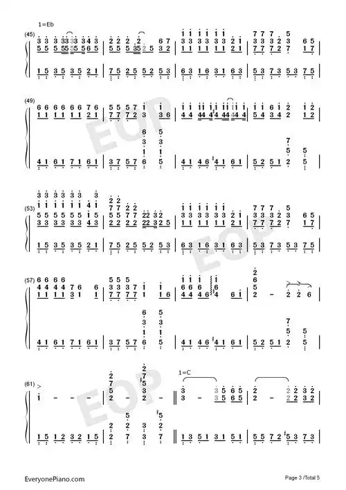 北京东路的日子-很好听的歌曲双手简谱预览3