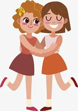 拥抱的两个闺蜜朋友
