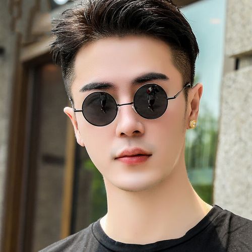 威斯贝斯 2021新款圆形太子镜复古偏光太阳镜男士墨镜潮流圆框防紫外