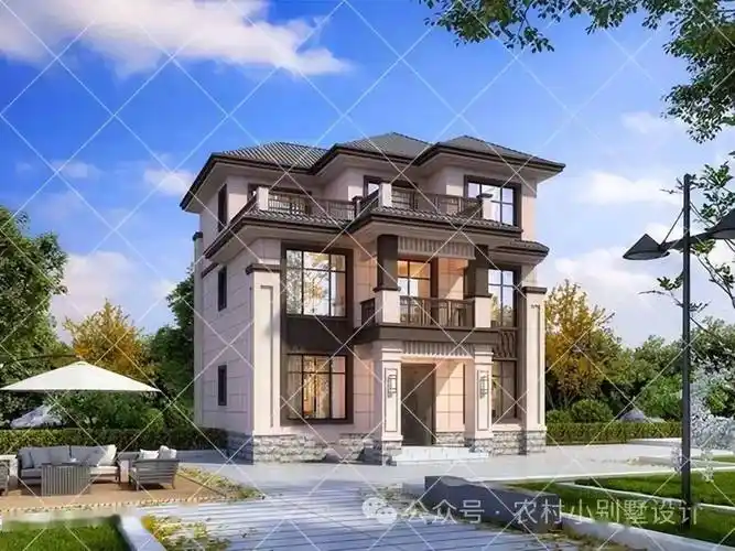 20款最漂亮的农村三层新中式自建房,农村最受欢迎三层新中式别墅_图纸