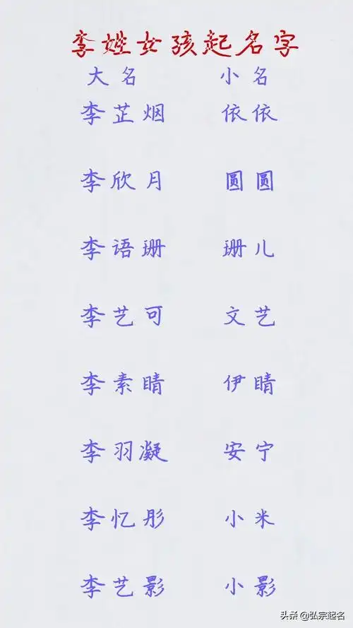 好听到爆的李姓女孩名字