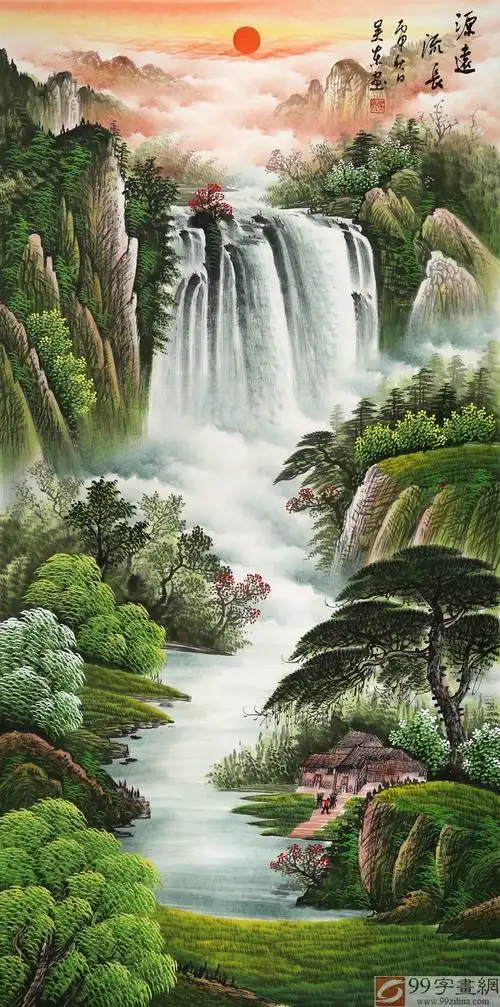 源远流长山水画源远流长山水画的寓意