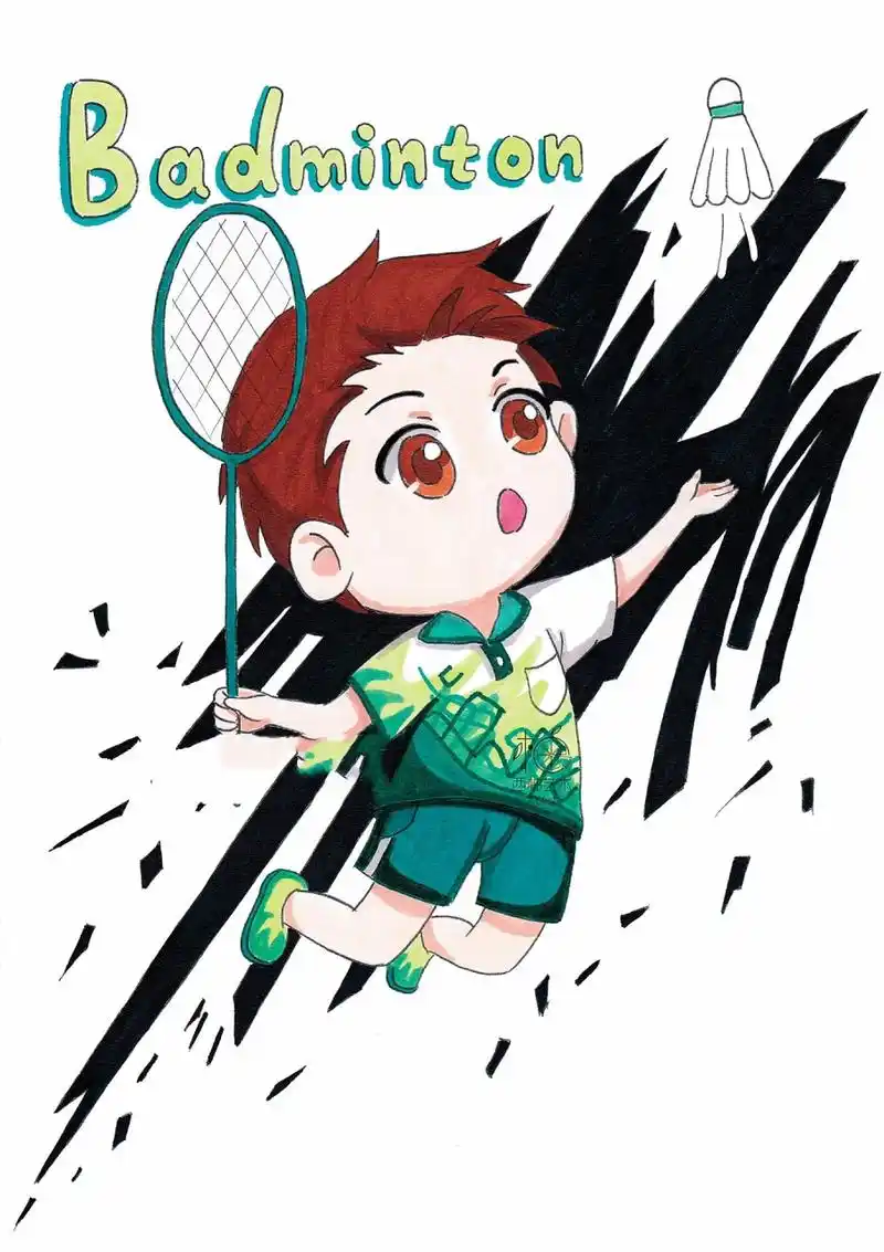 q版漫画人物|男生运动篇——羽毛球 9615打羽毛球真的很好玩鸭