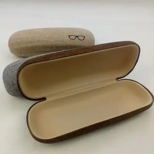 时尚亚麻布铁质眼镜盒复古便携近视镜盒老花镜盒 学生眼镜盒定制